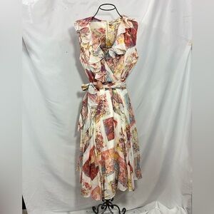 Vintage Coco California printed gauzy fit & flare dress